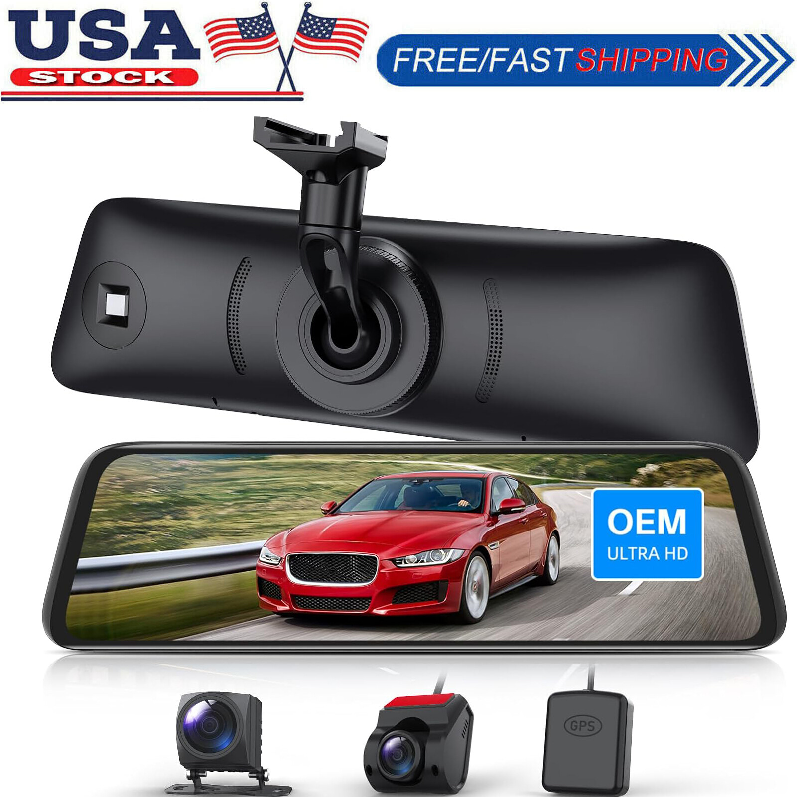 AUTO-VOX T9PRO OEM 9.35″ Rear View Mirror Camera & Detached Front Lens Dash Cam