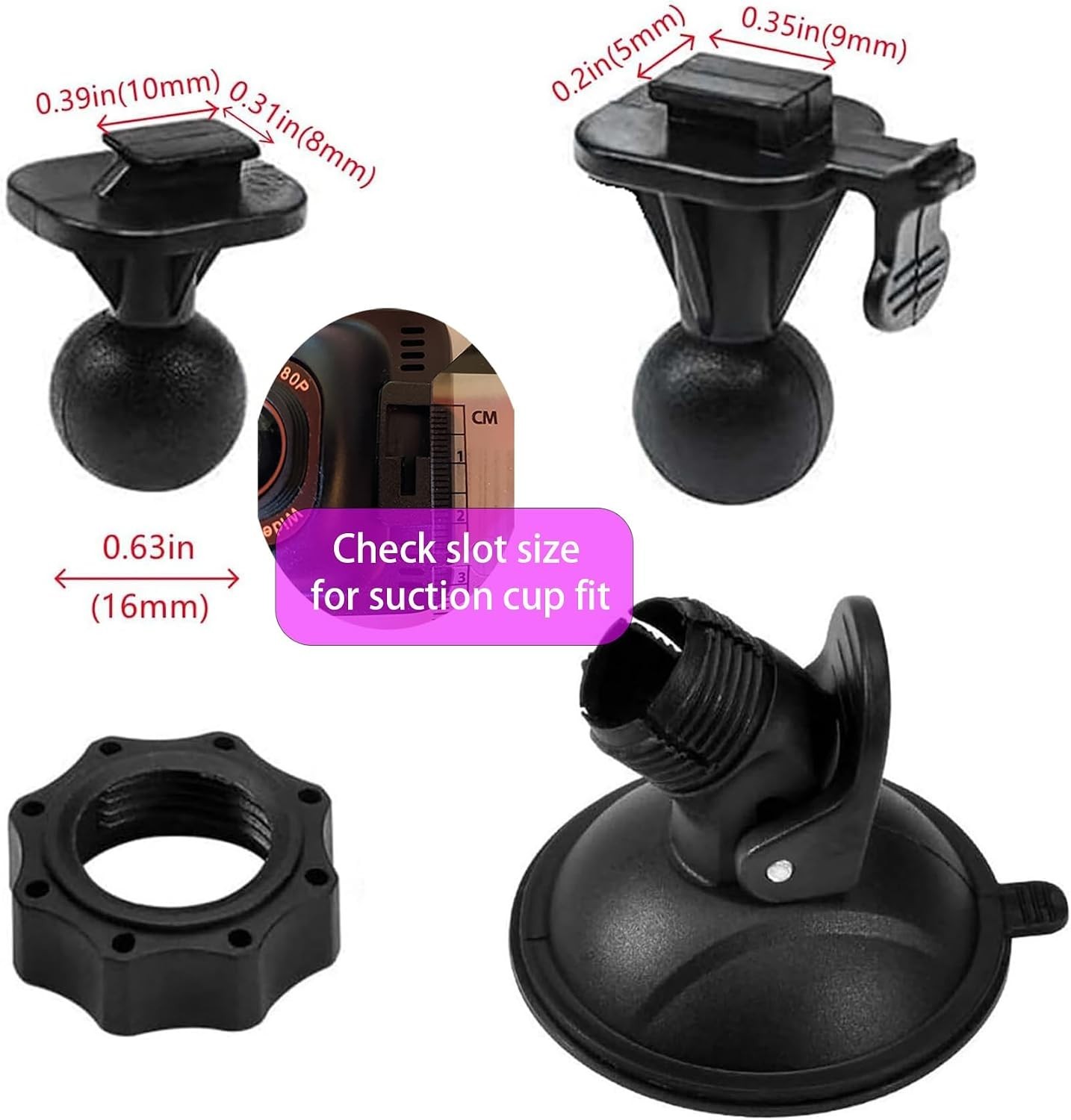 Versatile Suction Cup Mount for Car Dash Cameras – Strong Hold & Removeable