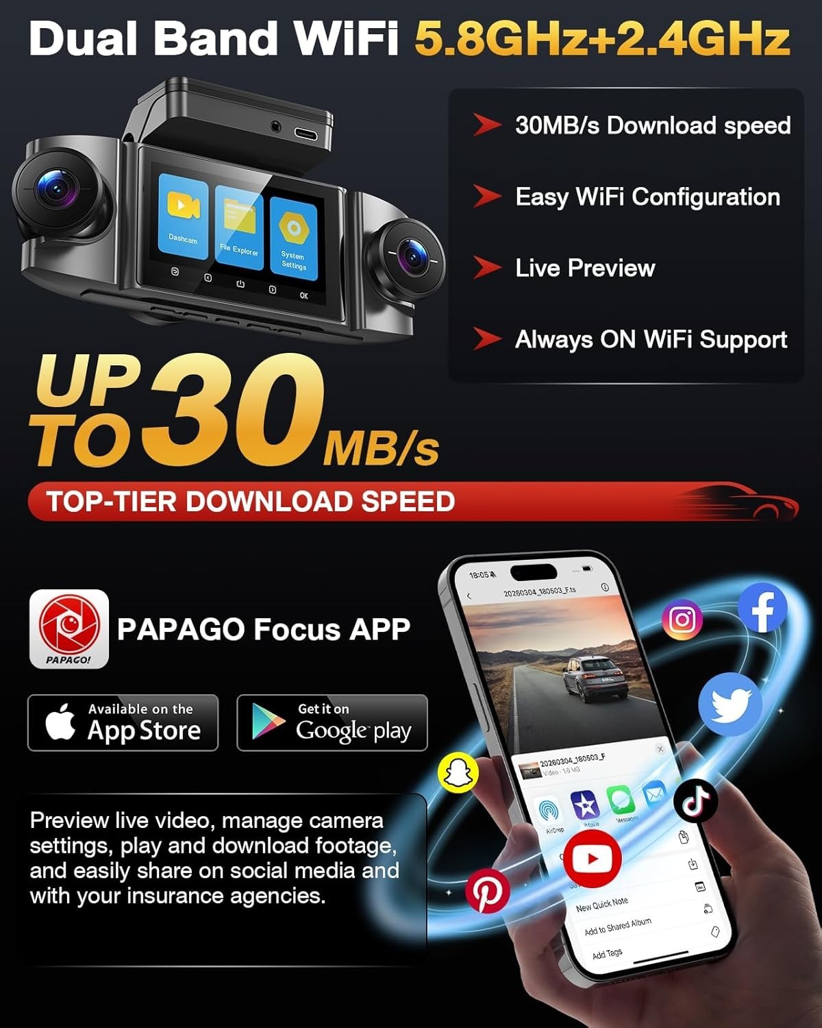 4K 360° Dash Cam with 4-Channel Recording & 128GB Card – Ultimate Vehicle Safety