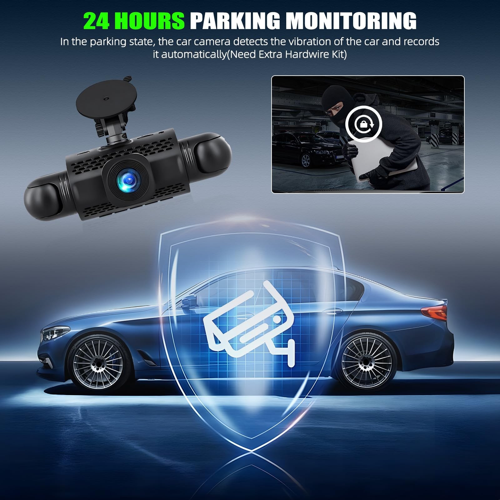 4 Channel 360°1080P Dash Cam Front and Rear Inside Left Right