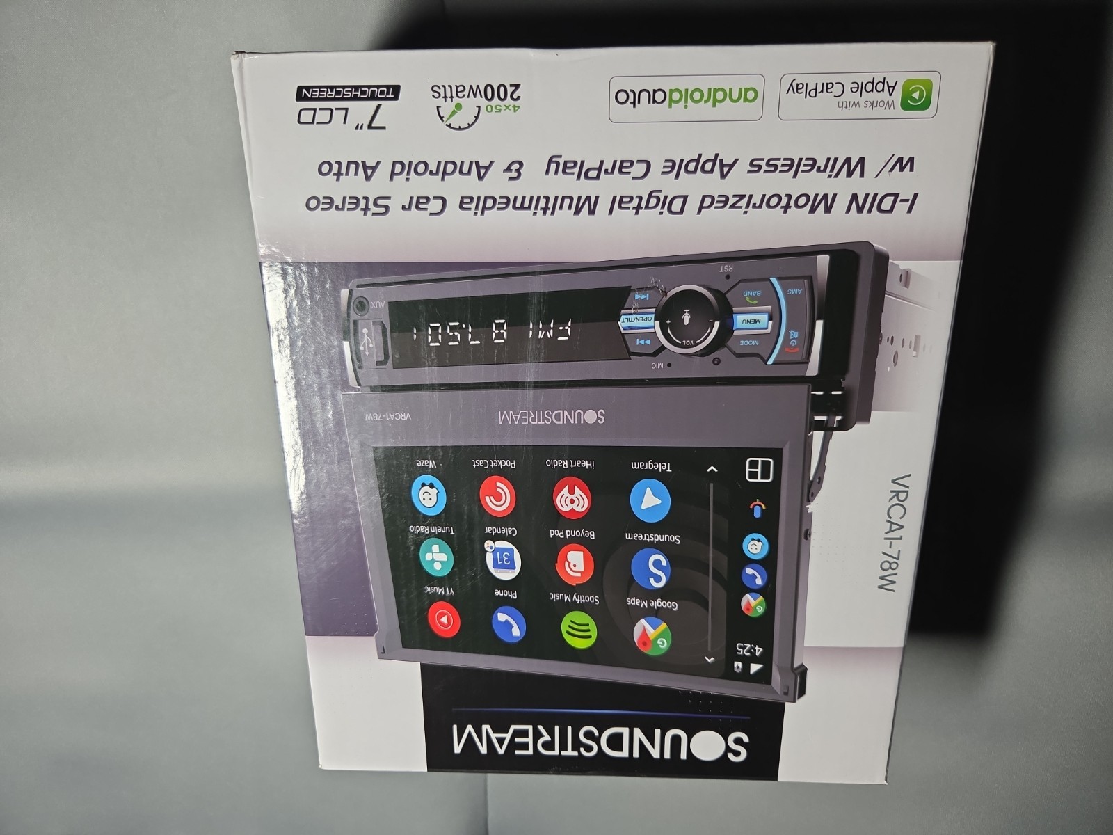 Soundstream VRCA1-78W 7 Inch Flip Out Car Stereo Wireless CarPlay & Android Auto