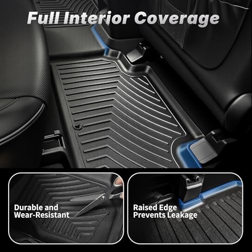 Floor Mats Fits for 2015-2020 Chevy Tahoe/GMC Yukon, Custom Fit TPE Anti-Slip