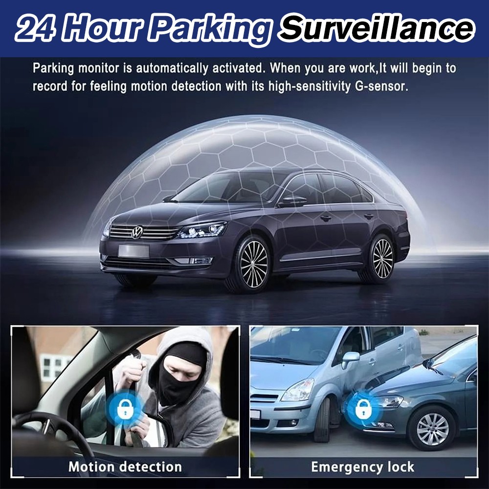4 Channel Dash Cam 360° View 1080P Front and Rear Inside, Left Right Dash Camer