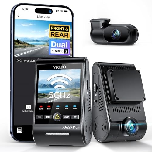 A229 Plus Dash Cam Front and Rear, Dual STARVIS 2 Sensors, 2 Channel HDR,