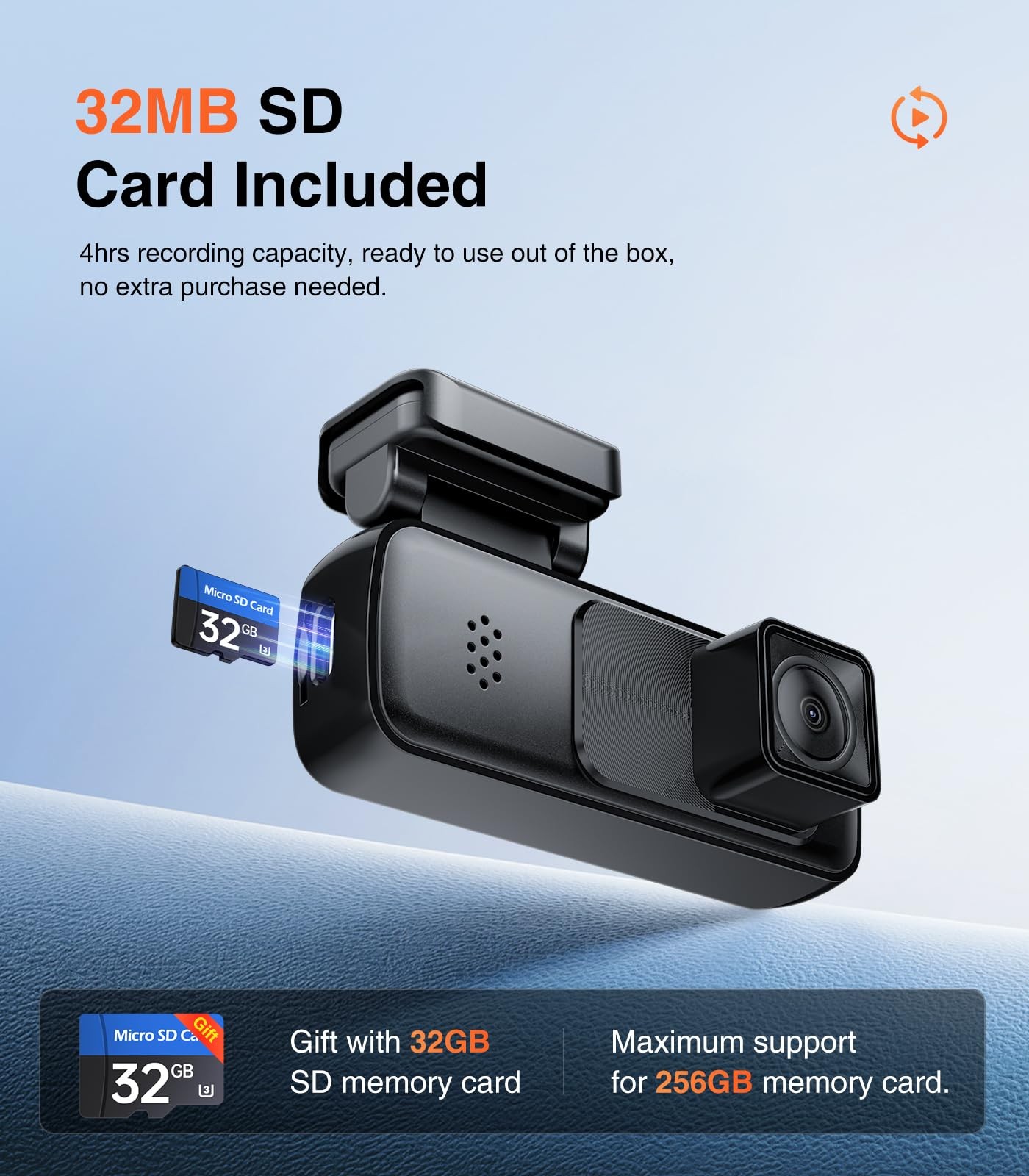 AINAVI Front Dashcam for Cars with 32G Card, Mini 2K Dash Camera, Dash Cam Bu…