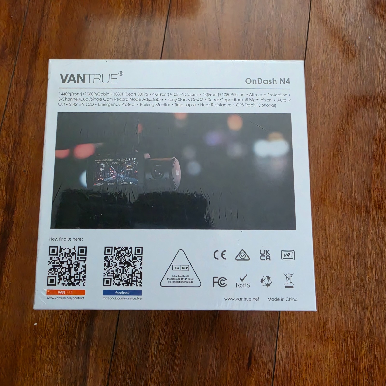 VANTRUE N4 3 Channel Dash Cam, 4K+1080P Dual Channel