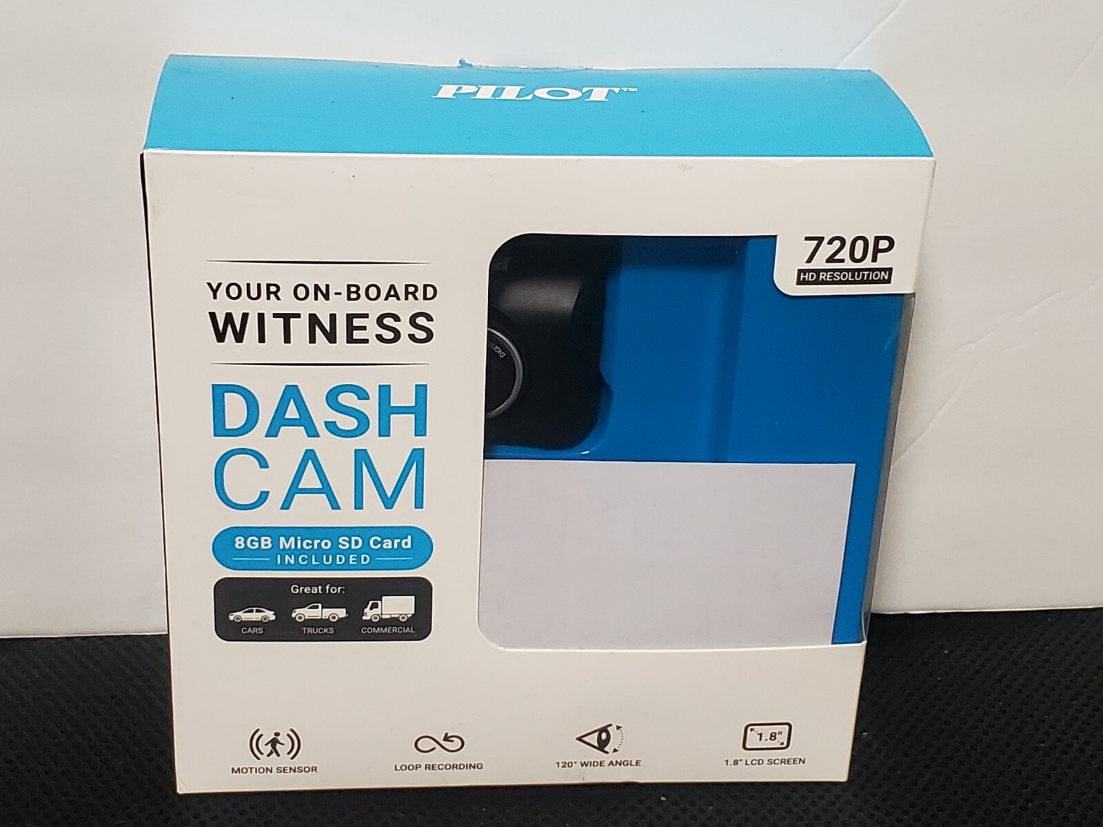 Pilot Dash Cam – 720P resolution with micro SD card included