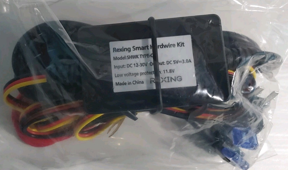 Rexing Smart Hardwire Kit. USB Type C Hardwire Dash Cam Parking Mode Monitoring