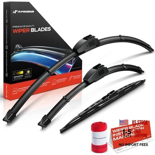 26″+18″+14″ Windshield Wiper Blades with Wear Indicator & Towel | Compatible