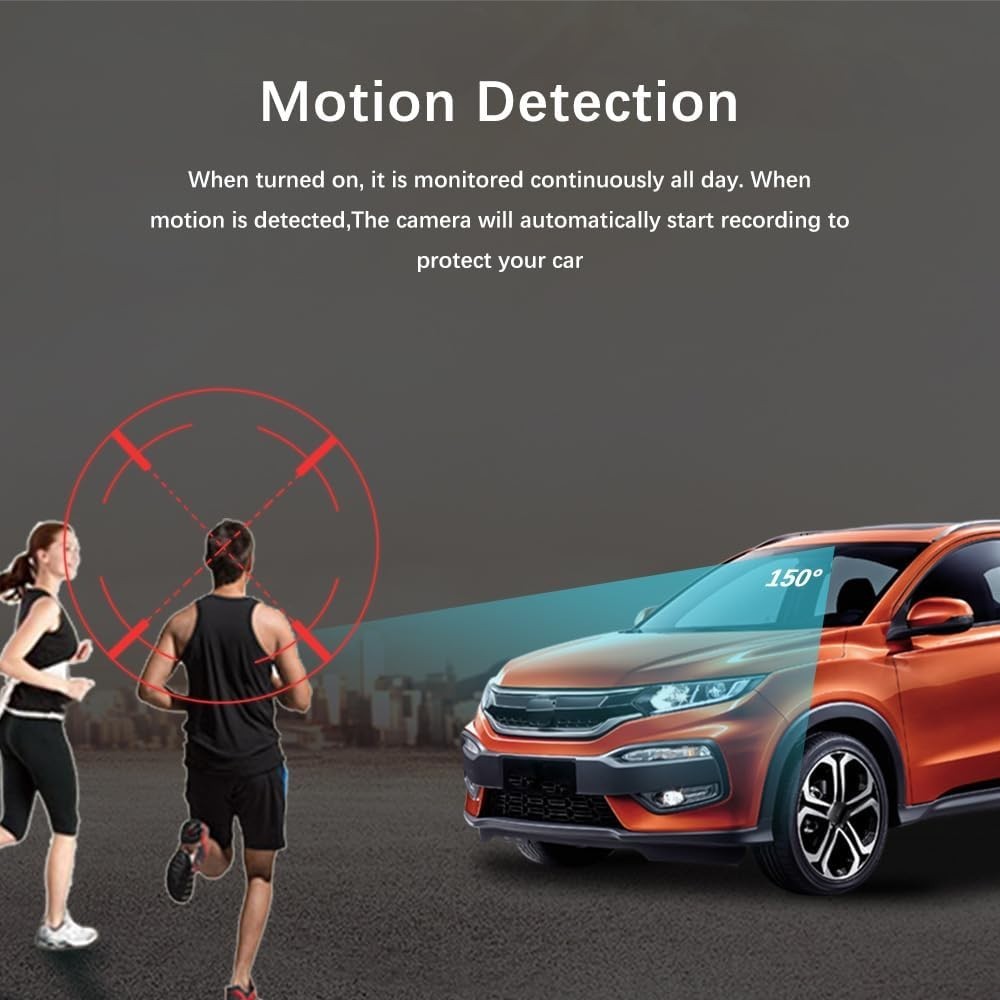 360° Dual Dash Cam with Night Vision & Loop Recording – 32GB SD Card Included