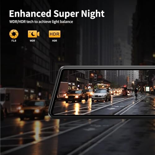 2.5K Mirror Dash Cam with Carplay Mirror & Android Auto, Dash Cam Front and