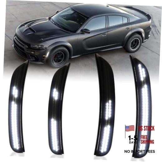 LED Side Marker Lights Assembly for Dodge Charger 2015-2025 Dynamic White