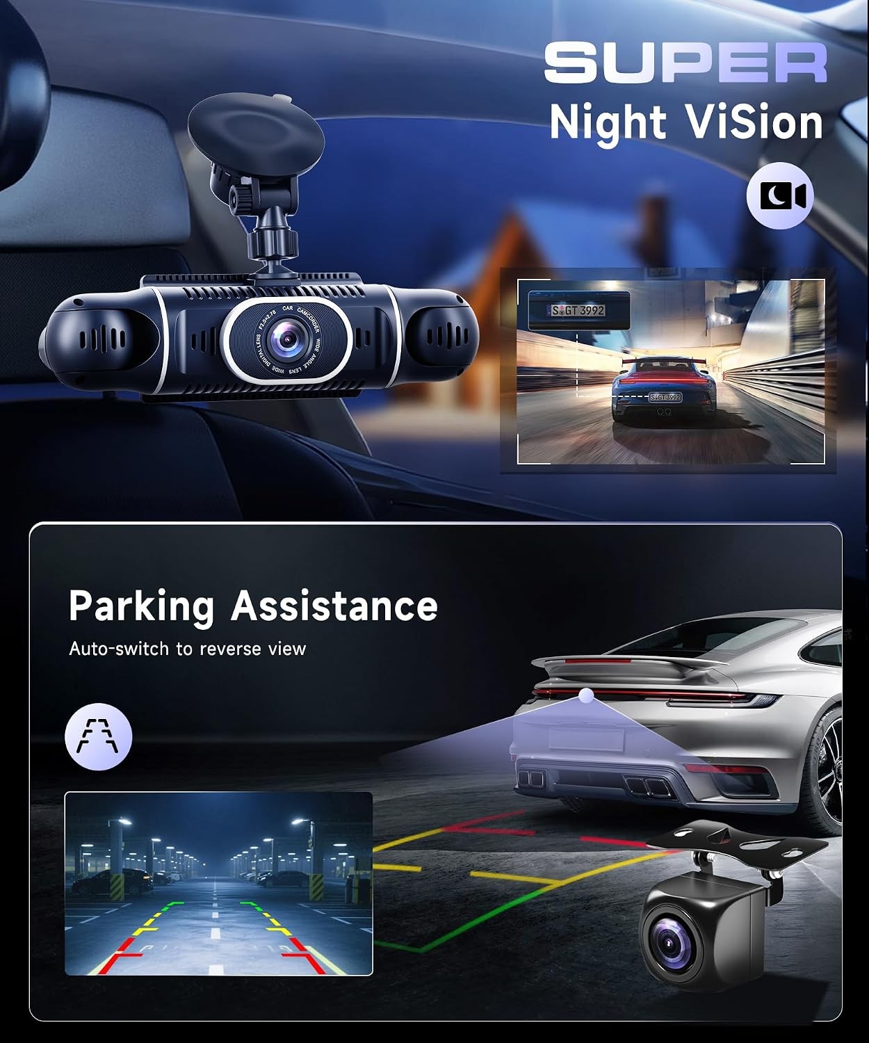360° Dash Cam Front Rear Inside Side 4-Channel FHD