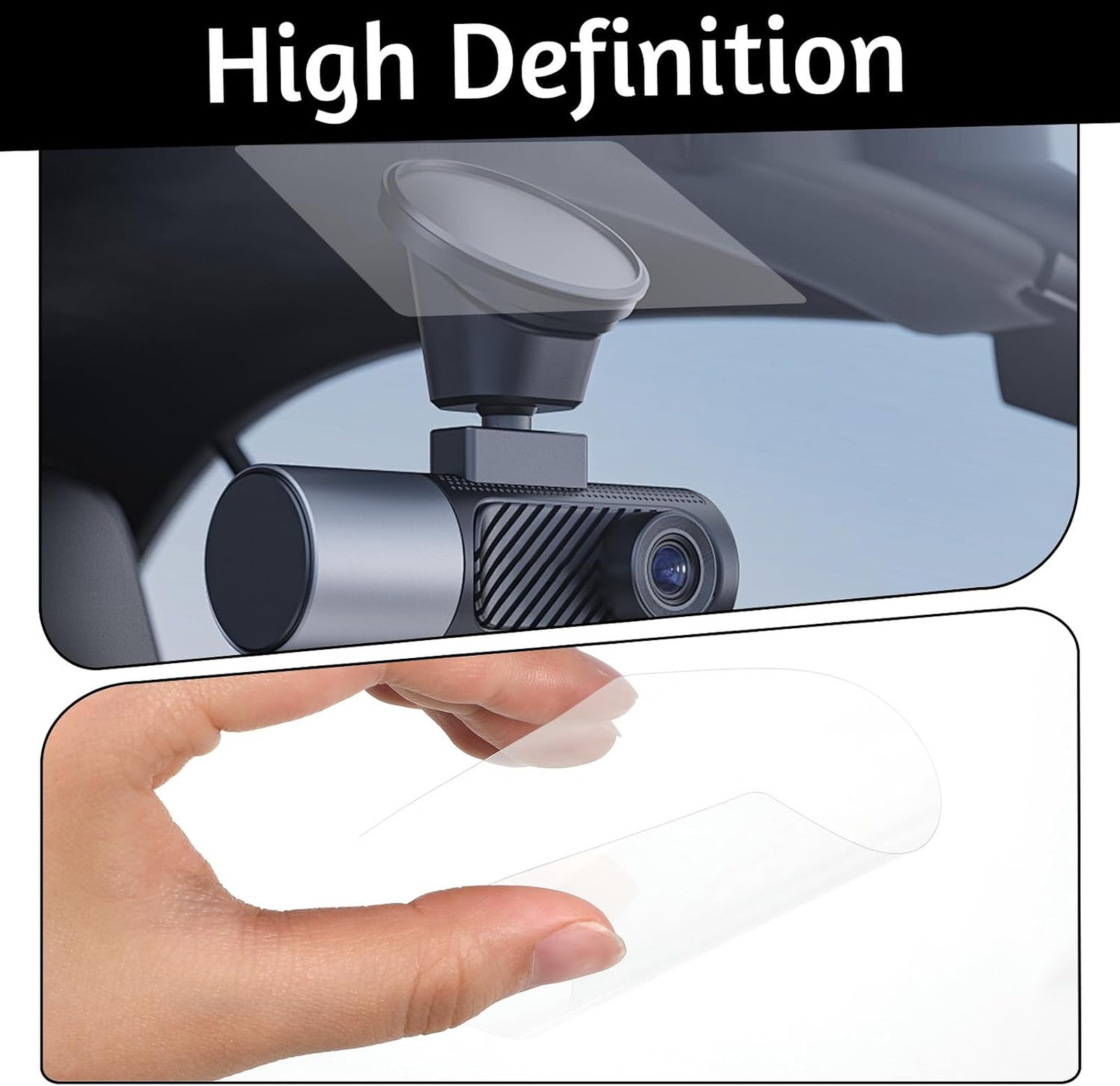 6 Pack Electrostatic Dash Cam Film with Double-Sided Adhesive Shields for