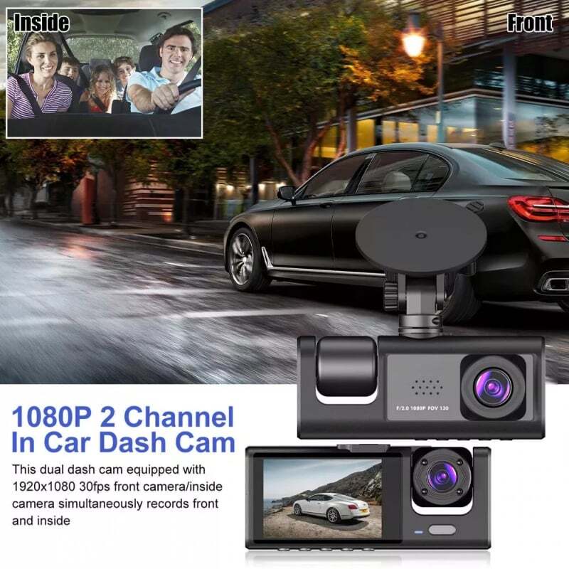 Wifi Dash Cam Car 1080P Front/Rear/Inside Lens Video Recorder Camera G-Sensor