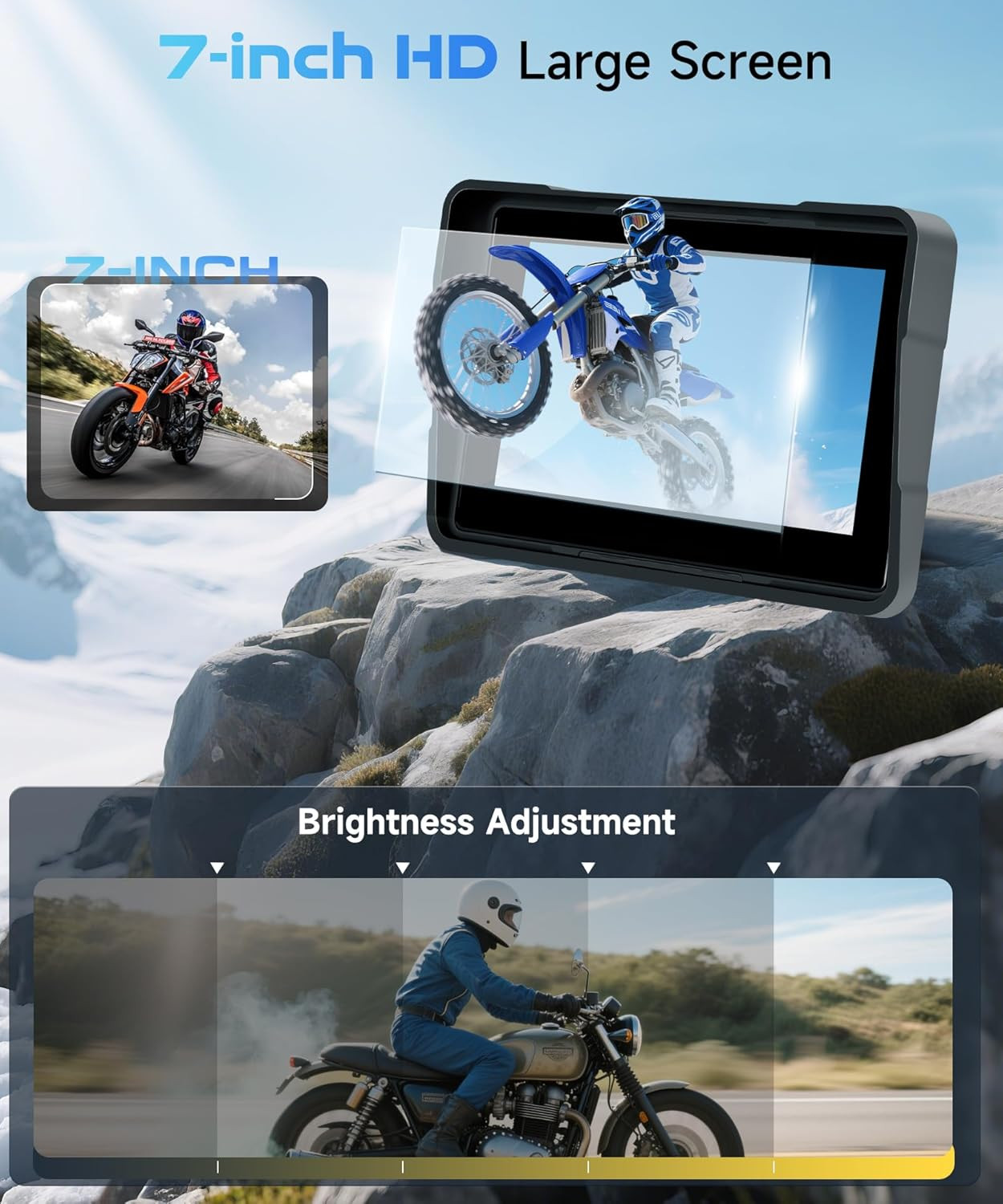 5 Inch Motorcycle Carplay GPS Navigation System, Android Auto Portable Carplay S