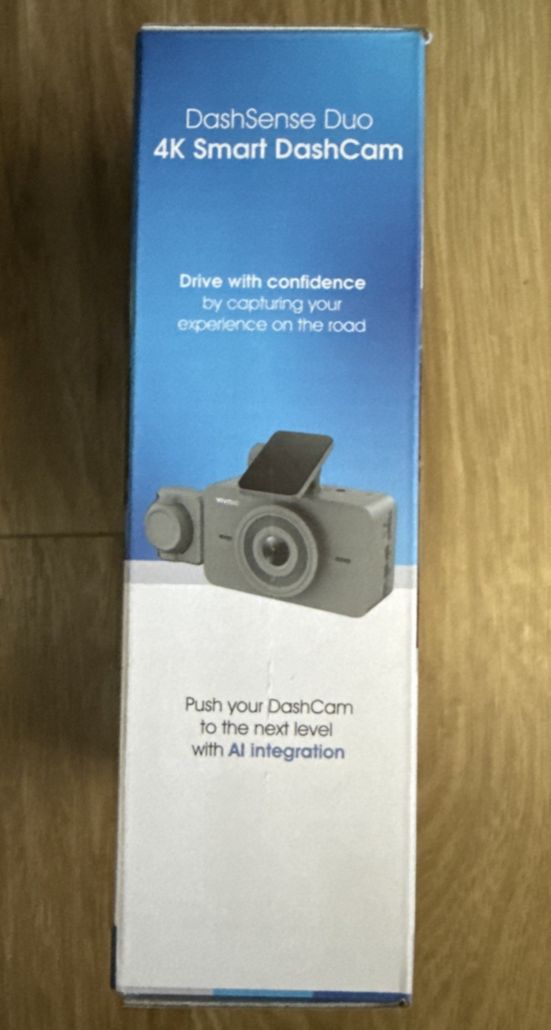 Vivitar DashSense Duo 4k Smart Vision Dash Cam Dashcam AI Powered Gray NIB