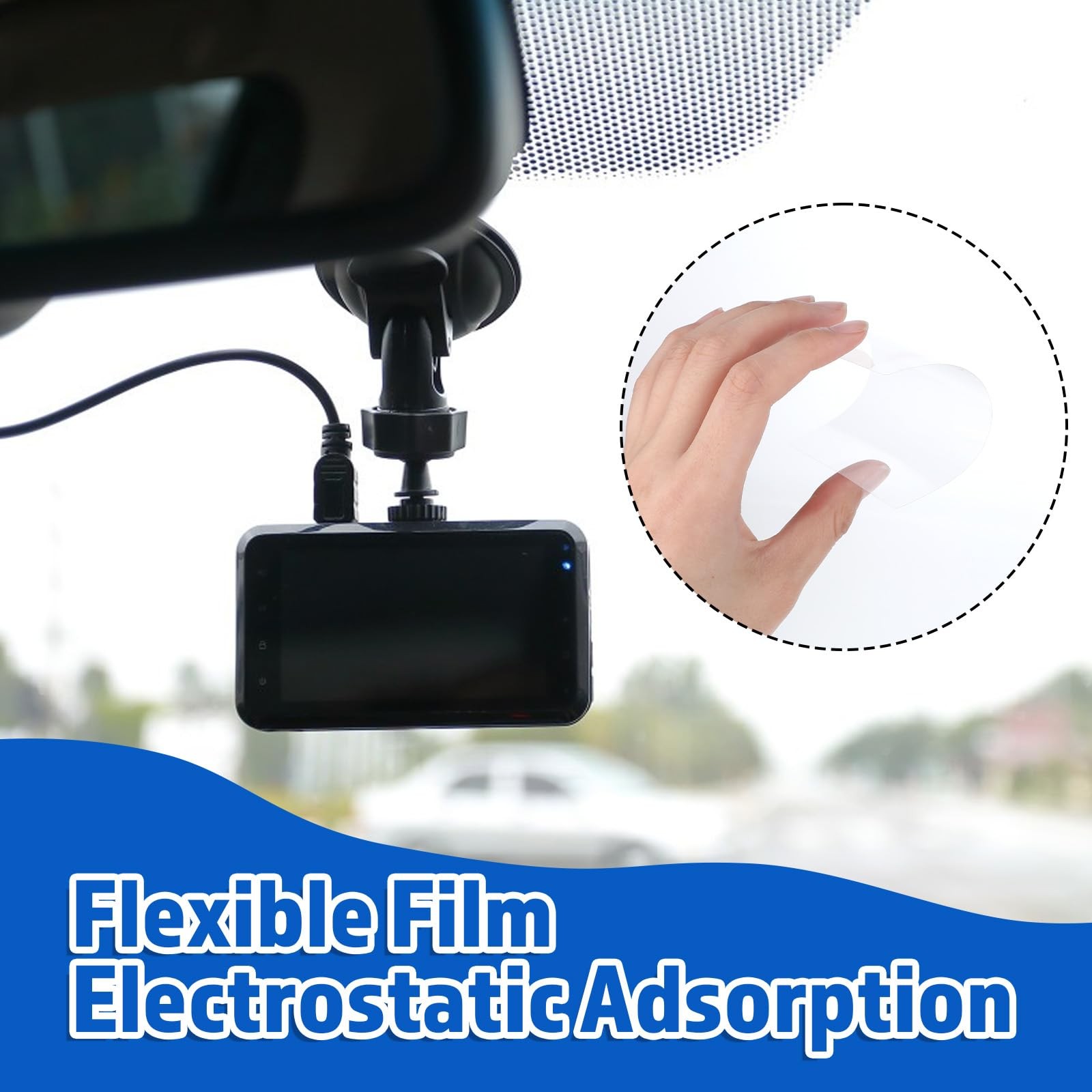 4 Pcs Electrostatic Sticker Mounting Dash Cam 4 Pcs DoubleSided Sticker for W…