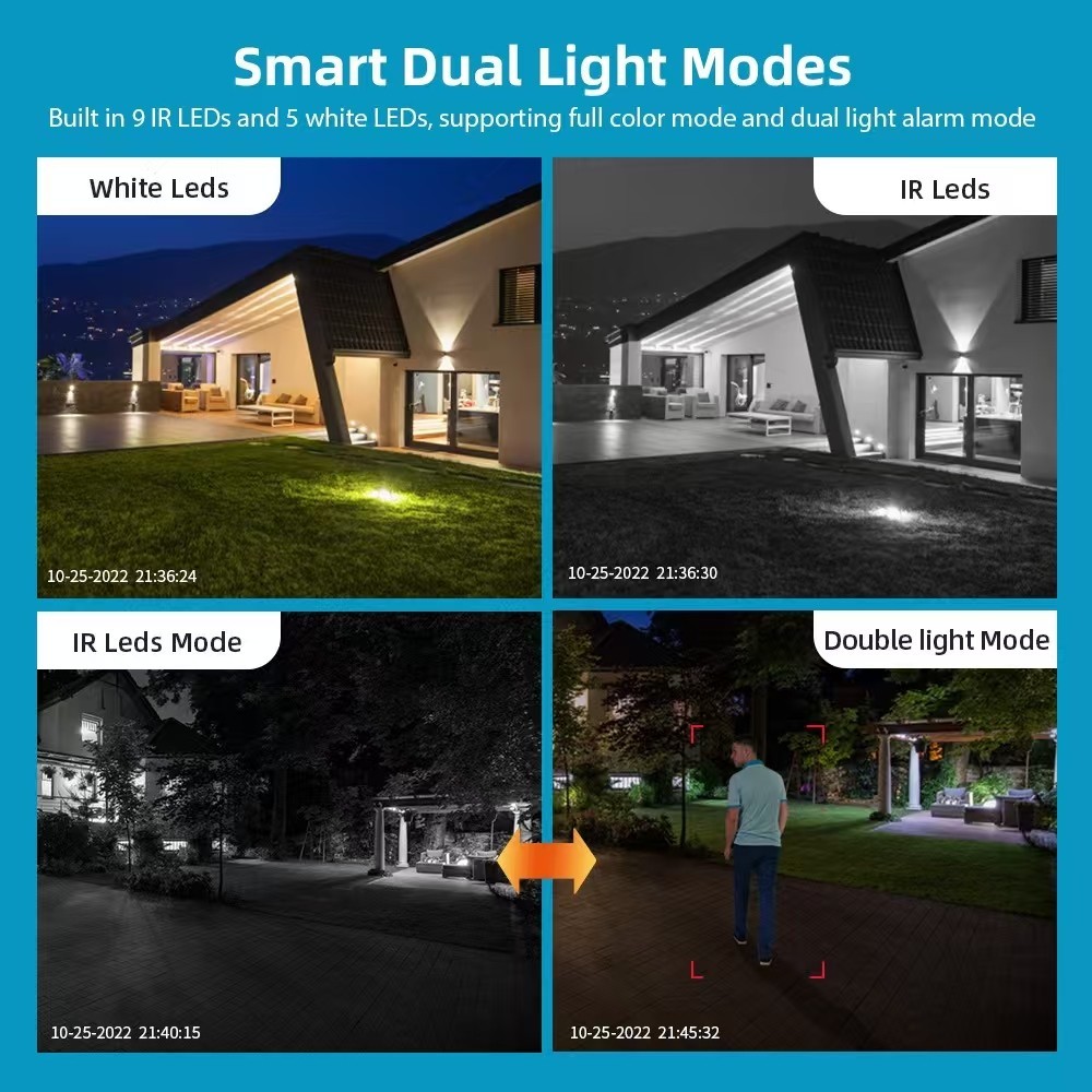 8MP WiFi Camera dual lens Outdoor servaillance home security Video Monitor