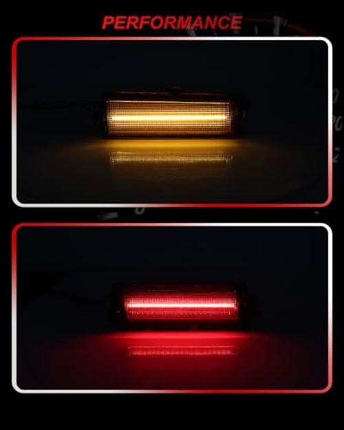 Front & Rear Side Marker Lights For 1981-1988 Chevy Amber (Front) Red(Rear) LED