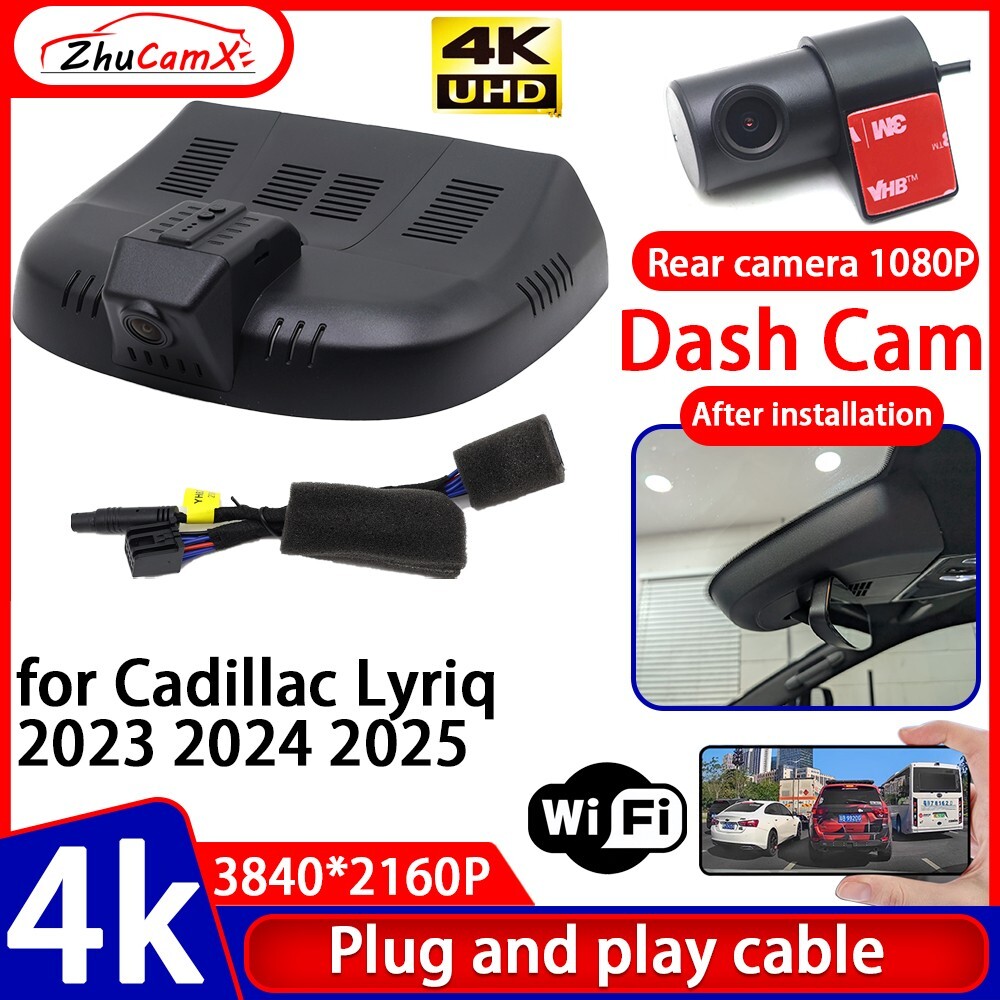 Plug and Play 2160P Wifi DVR Dash Cam Camera for Cadillac Lyriq 2023 2024 2025