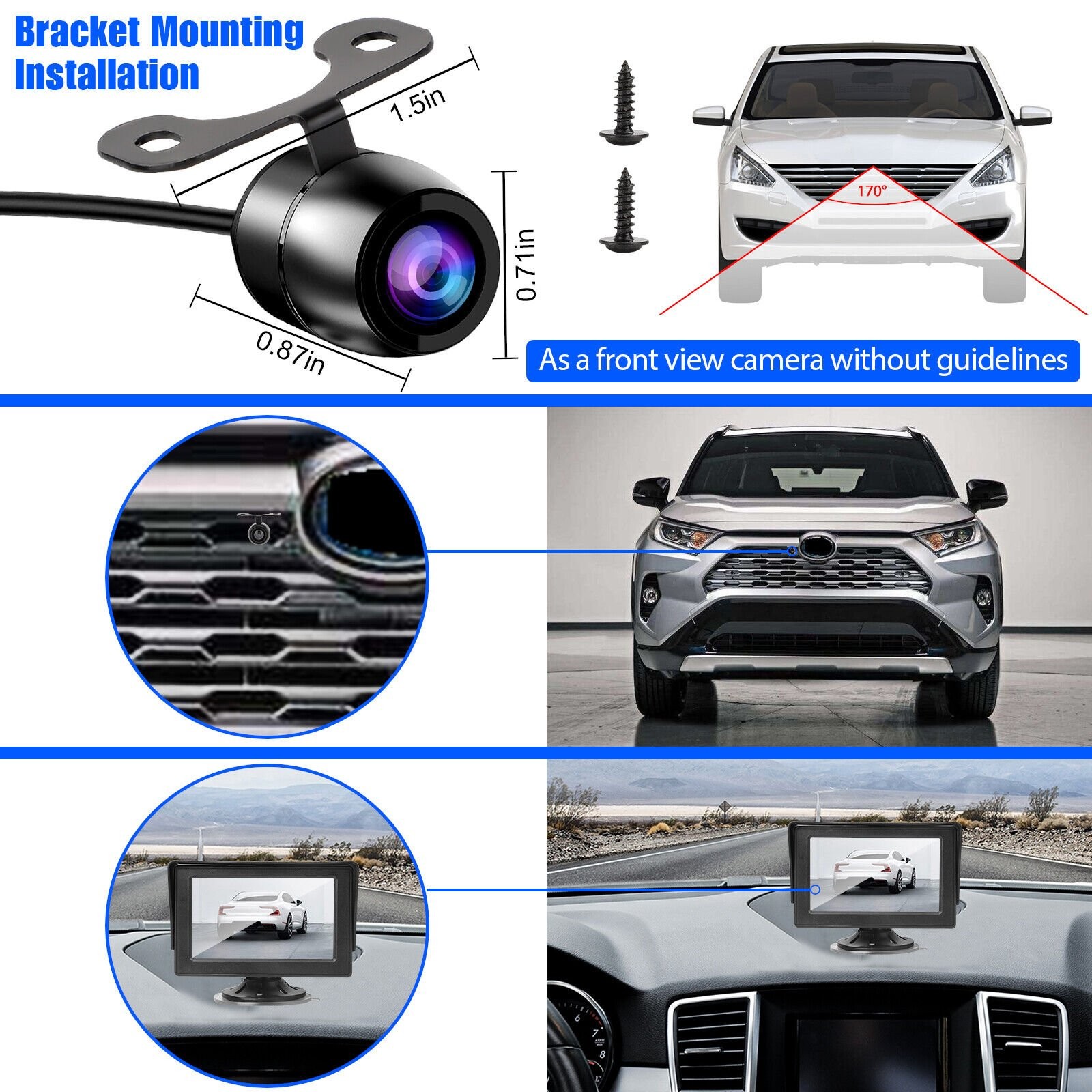 NEW Car Front/Side/Rear View Reverse Backup Night Vision Parking Camera HD 170°