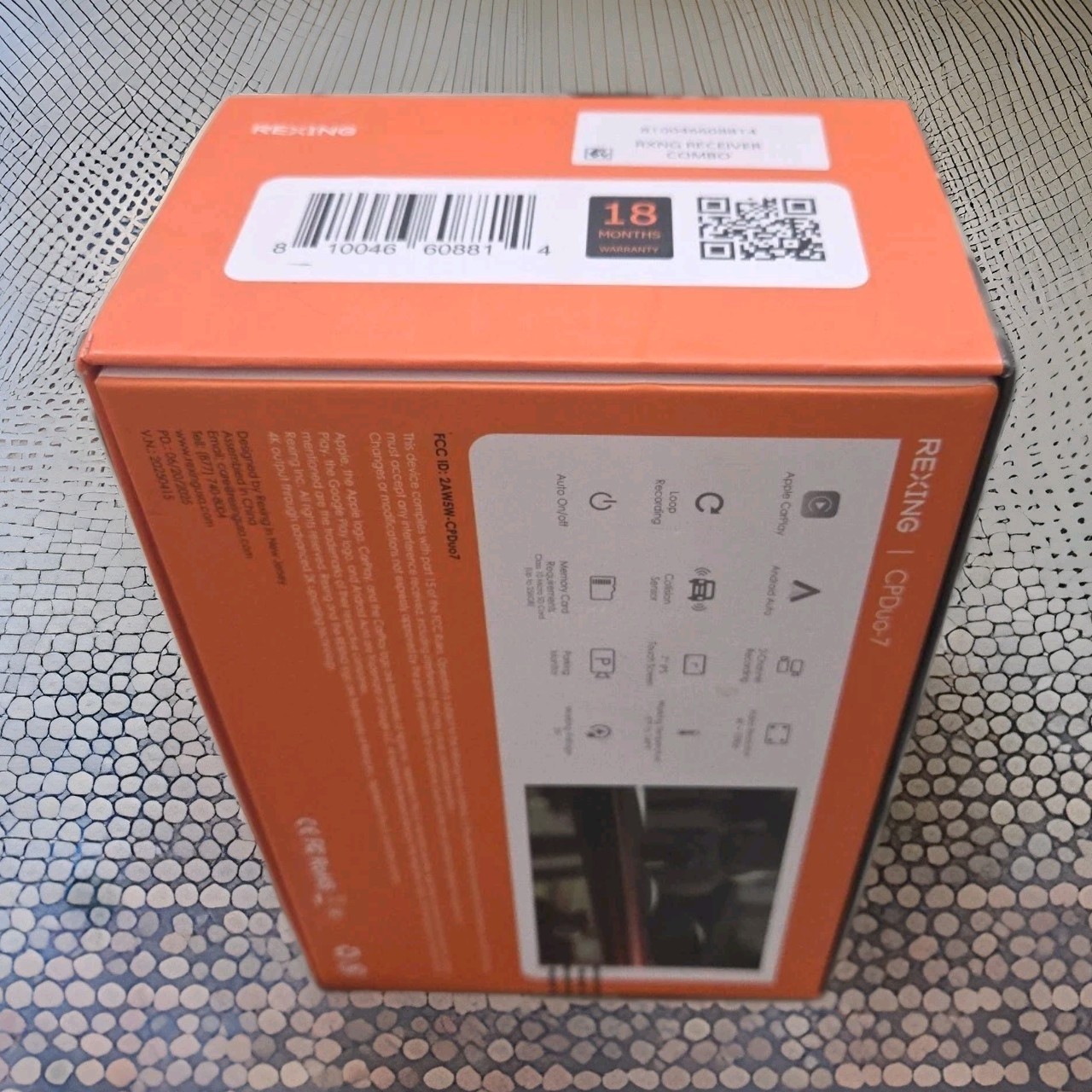 REXING CPDUO-7 4K Front / Rear Recording 7″ IPS Screen App Control Dash Cam NIB