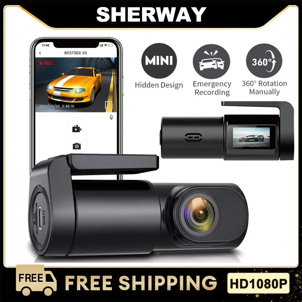 FHD 1080P Mini Car DVR Dash Cam Wifi Front Camera Night Vision with Hardwire Kit