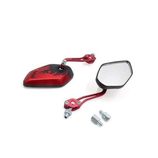 8mm 10mm Thread Dia Motorcycle Motorbike Modified Rearview Mirror Red Car
