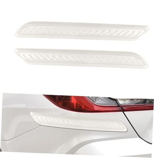 2PCS Rubber Car Bumper Guard, Car Bumper Protector, Anti-Collision Front White