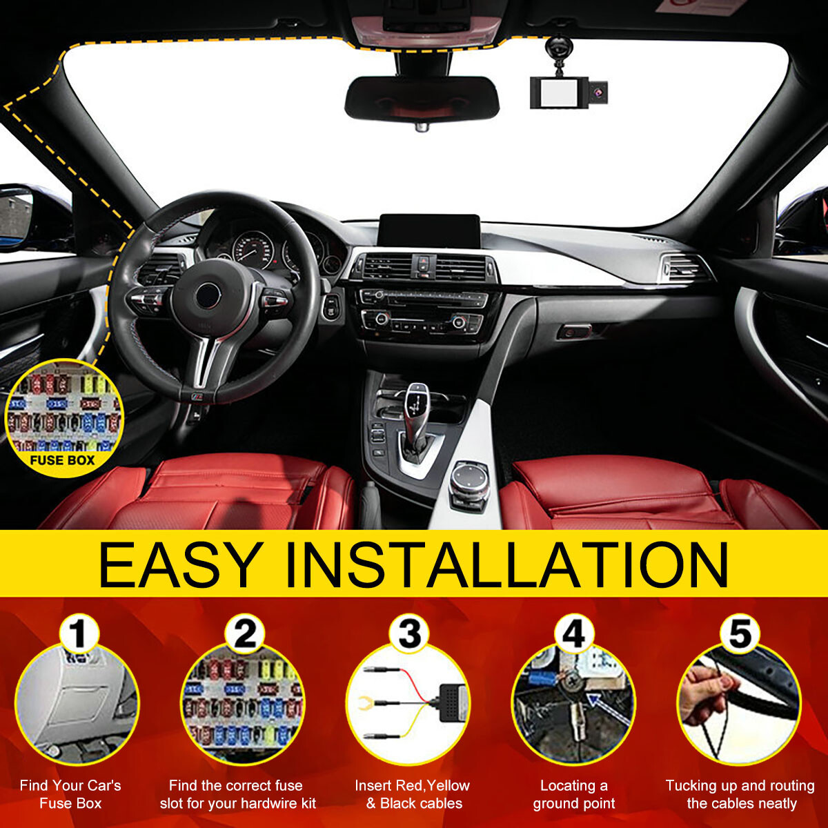 Car Hard Wire Kit DVR Box For Recorder Dash Cam Camera GPS Nextbase Mini USB NEW