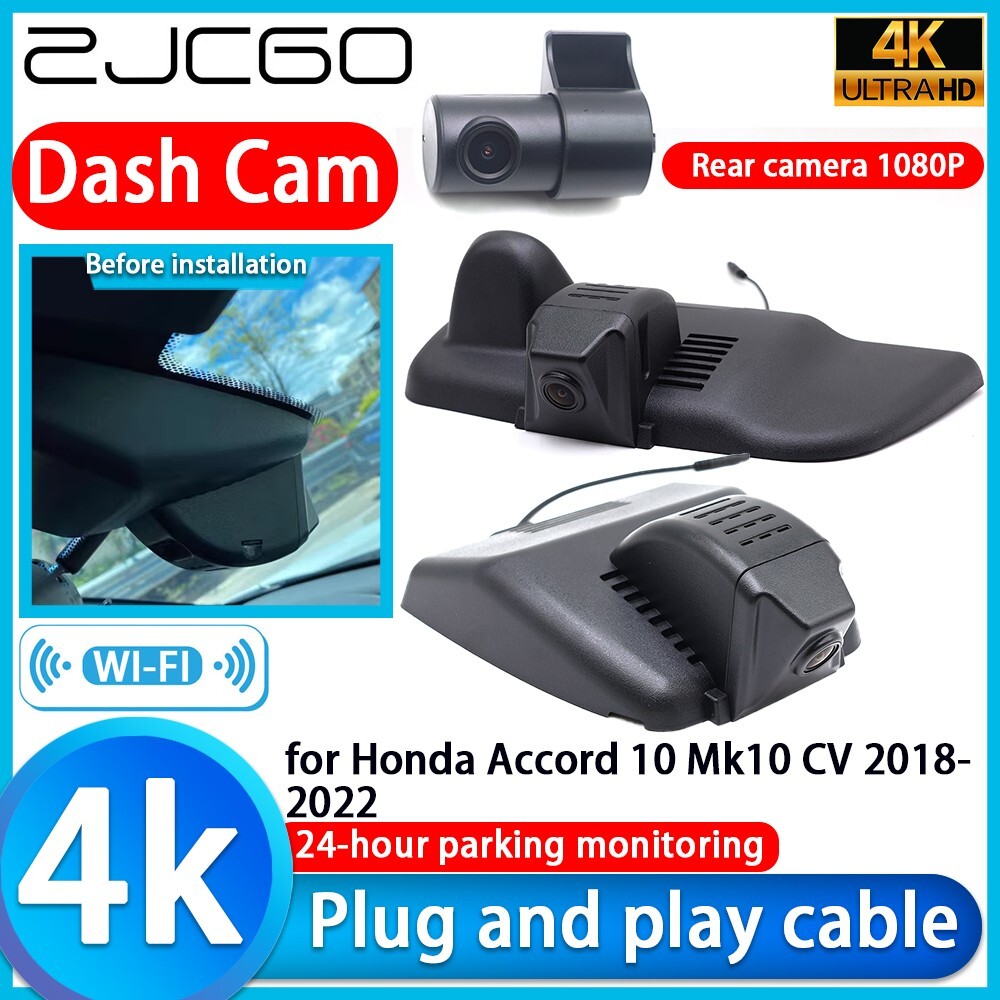 Plug and Play 4K 2160P DVR Dash Cam Camera for Honda Accord 10 Mk10 CV 2018-2022