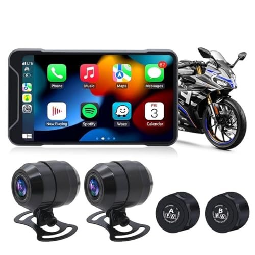 Motorcycle Dash Camera Support Wireless Apple Carplay & Android Auto | 1080P
