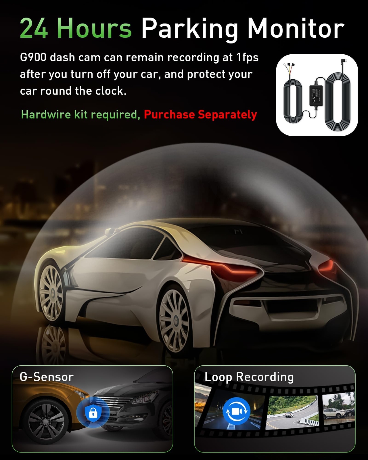 Dash Cam Front and Rear,4K+1080P WiFi Dual Dash Camera for Cars with App, 3″ …