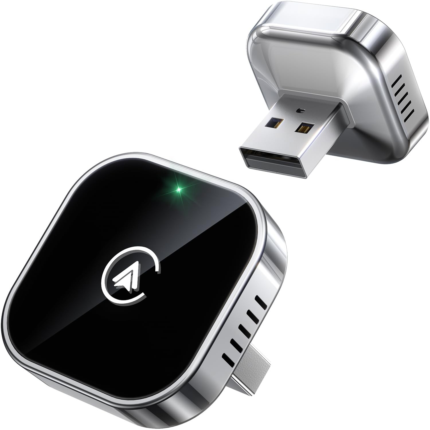 2 In 1 Wireless CarPlay Android Auto Adapter Plug Play Stereo Dongle Receiver