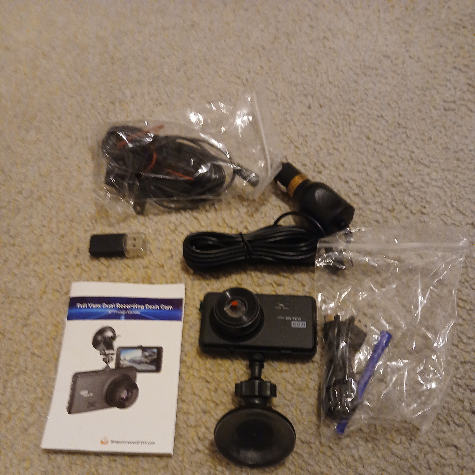 S7 2.5K Dash Cam Front and Rear,64G SD Card,1600P+1080P FHD Dual Dash Camera
