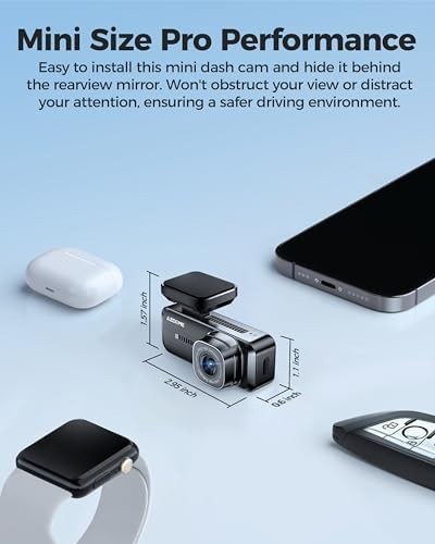 AZDOME 1080P M200 Dash Cam WiFi Night Vision G-Sensor Collision Detection