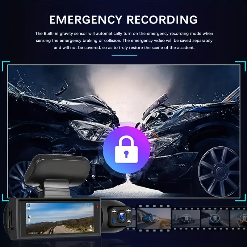 Dash Cam Podofo 1080P Dual Camera, Dash Cam For Cars, Front And Inside & CarView