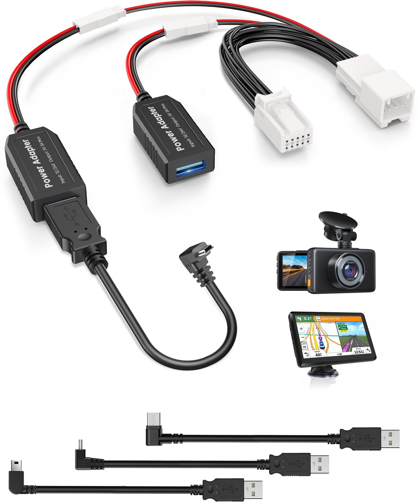 Dash Cam Power Adapter,(10P )Fit Chrysler,Dodge Ram 1500/2500/3500,Jeep Chero…