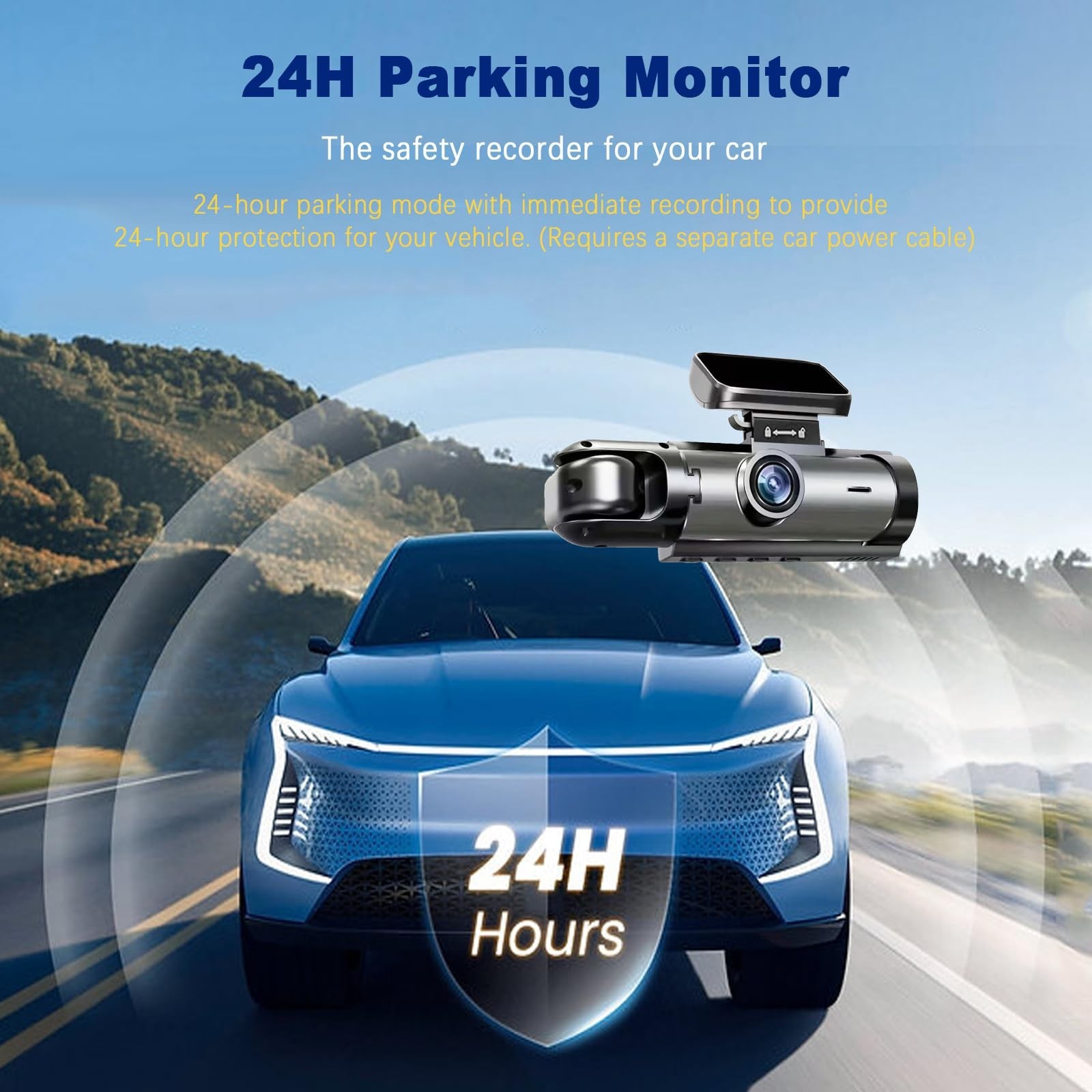 Dual 1080P Dash Cam for Car, Front & Inside, 3.16″ IPS, Night Vision, Loop Recor