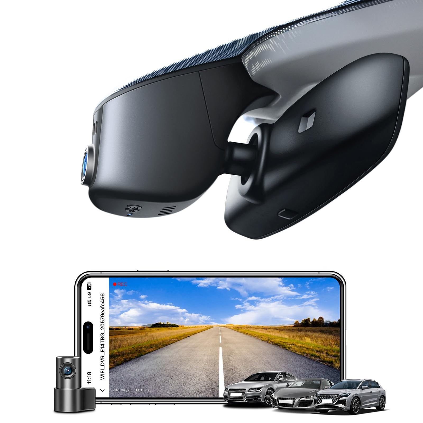 Mangoal Front 4K & Rear 1080p Dash Cam fit for Audi Model A Black 20192026 A4…