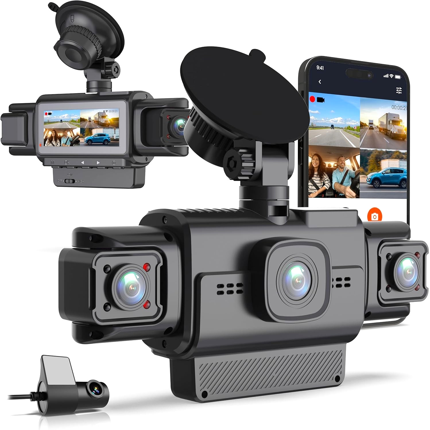 Dash Cam All Around 1080P Front Rear Side Cameras 360° Parking Mode WiFi GPS