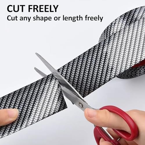 Car Door Sill Protector,2 in x 118 in Anti-Scratch Car Door Carbon Fibre black
