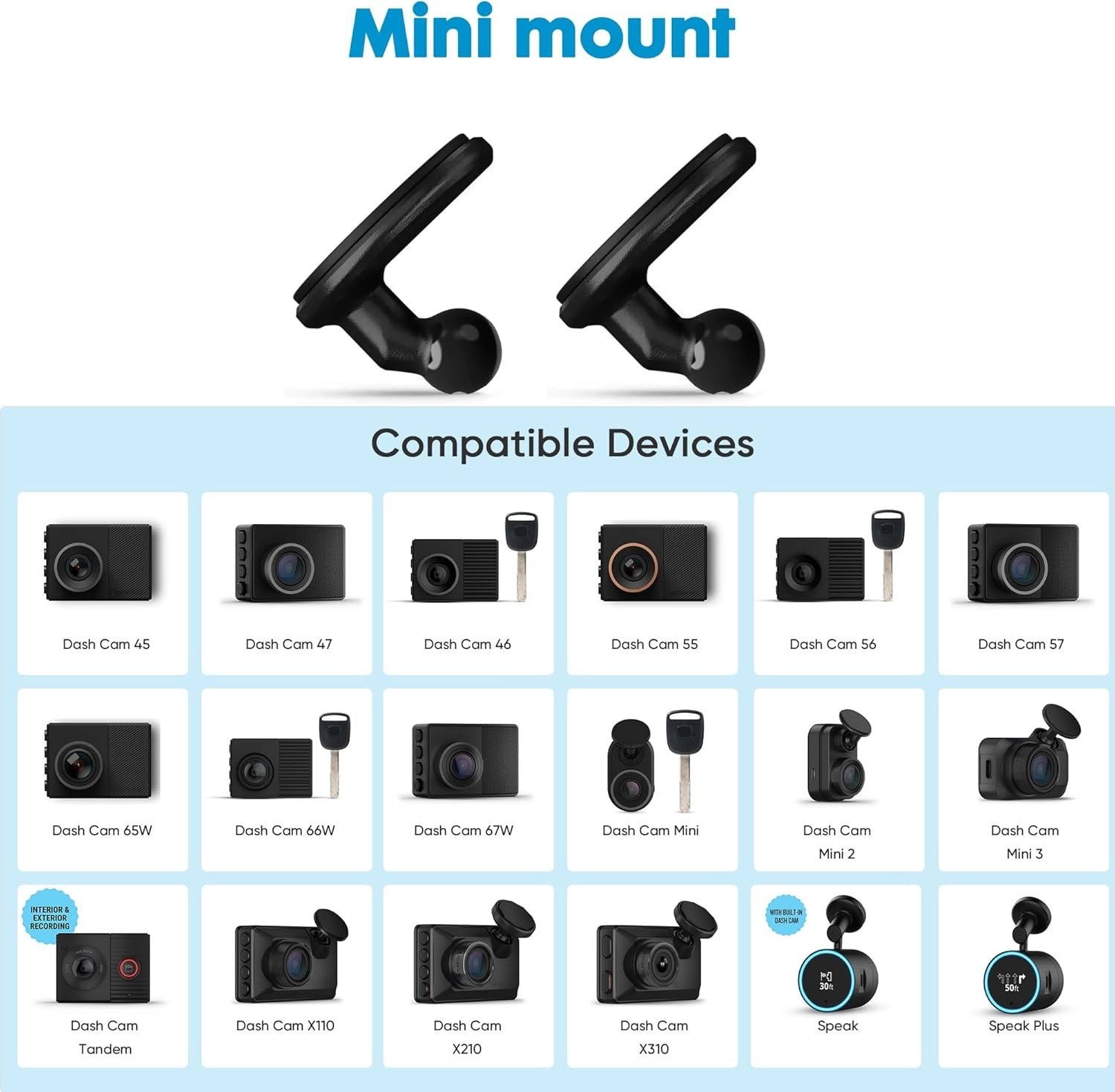 2 Pack Low Profile Adhesive Mount for Garmin Dashcam,for Garmin Dash Cam Moun