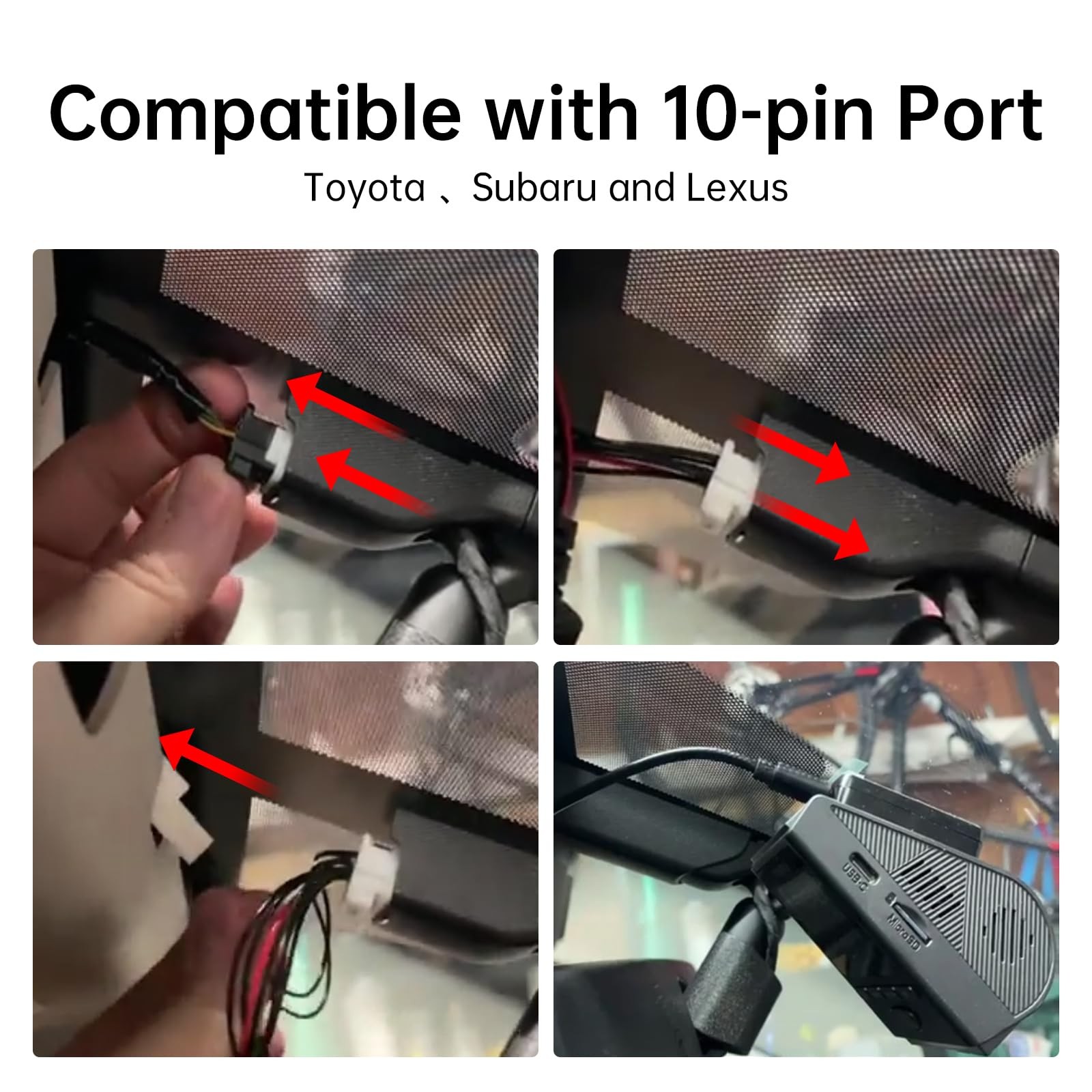 Solopen Dash cam Power Adapter 10-pin Type B Compatible with Select Toyota, L…