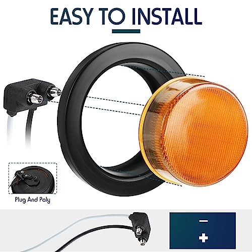 Pcs 2.5″ Round Clearance Lights 13 LED Front Rear Side Marker Waterproof 24