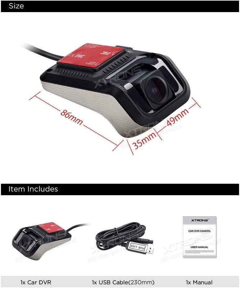 Car Dash Camera DVR 1080P FHD 140° Wide Angle, Loop Recording, Easy Install
