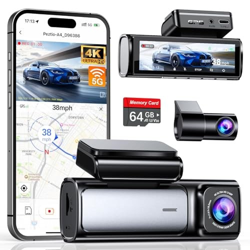Affver 4K UHD Dash Camera 5G WIFI GPS Night Vision A4 – BLACK – Scratch & Dent