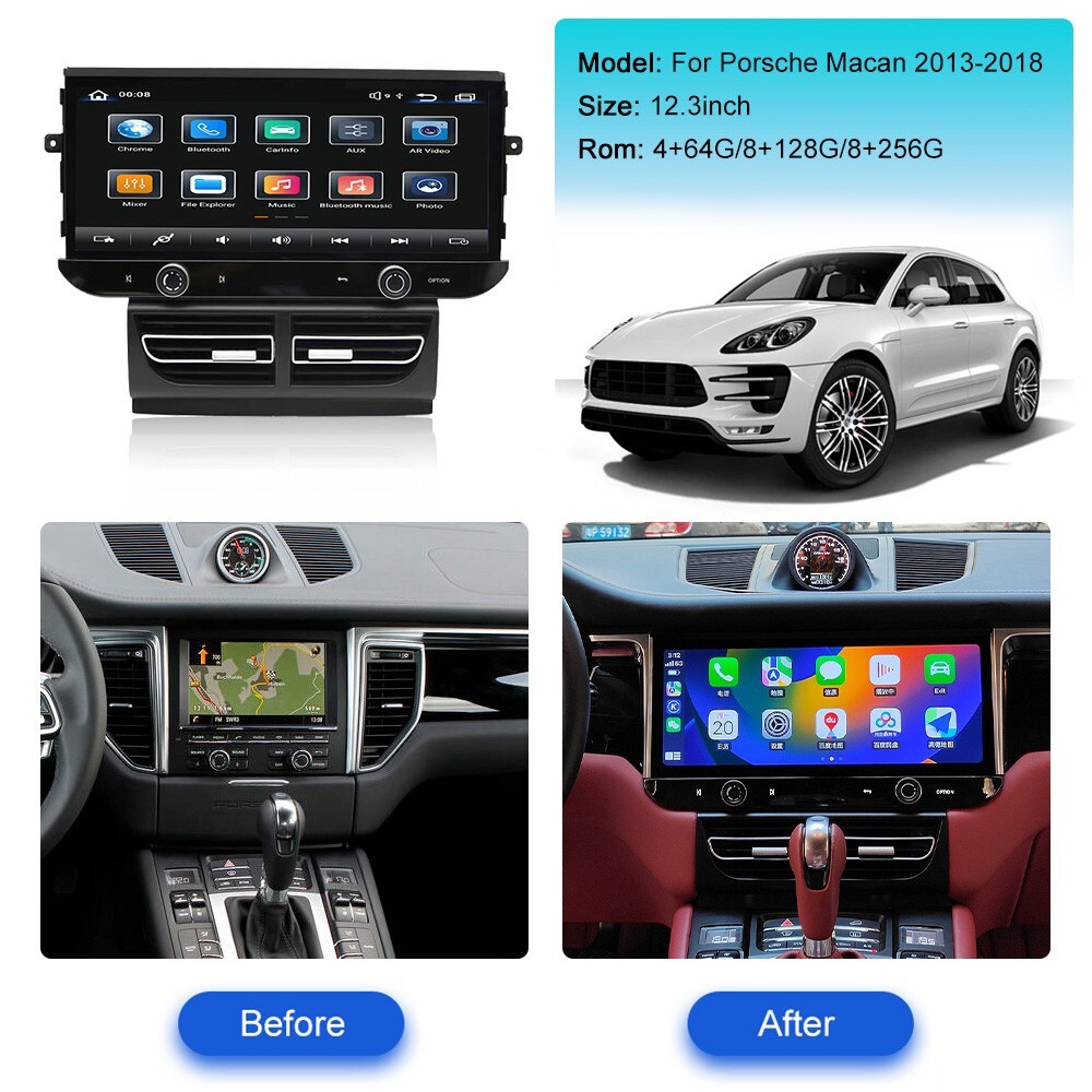 12.3 Android Car Radio For Porsche Macan 13-18 Head Unit Screen Carplay GPS Auto