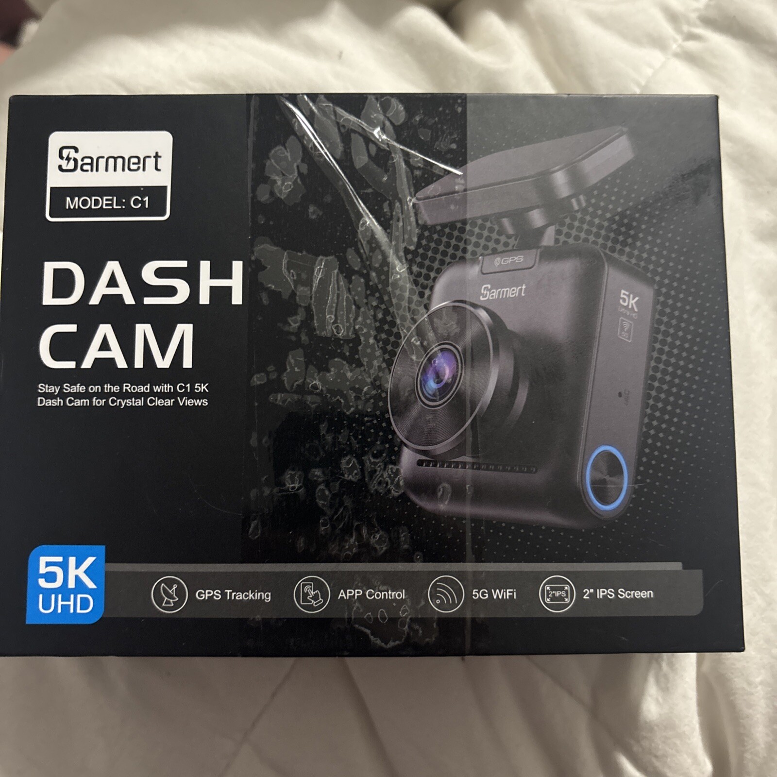 Sarmert C1 5K Dash Cam – Built-in GPS and 5G WiFi, 5120P UHD Dashcam w APP/v
